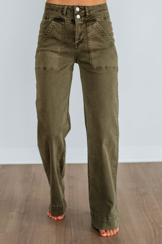 Bennett Mica Jeans - Fern Green