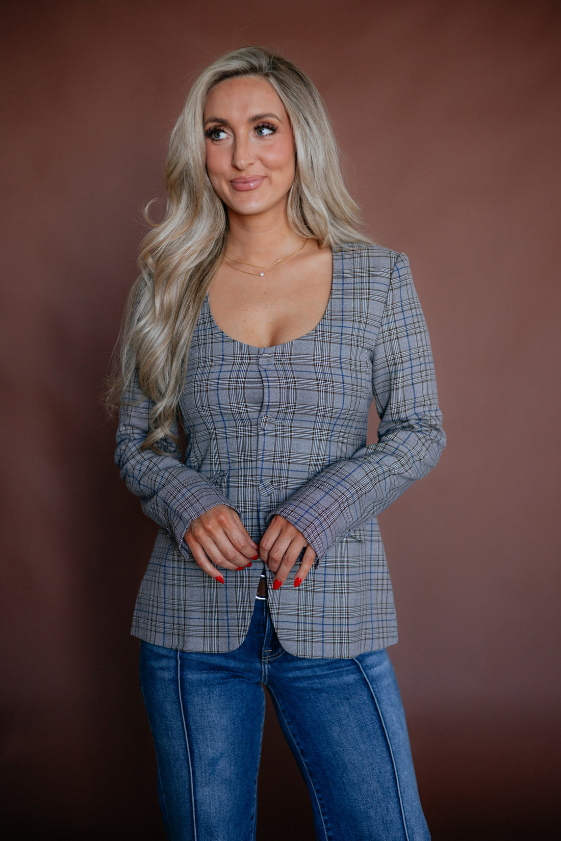 Raechel Plaid Blazer