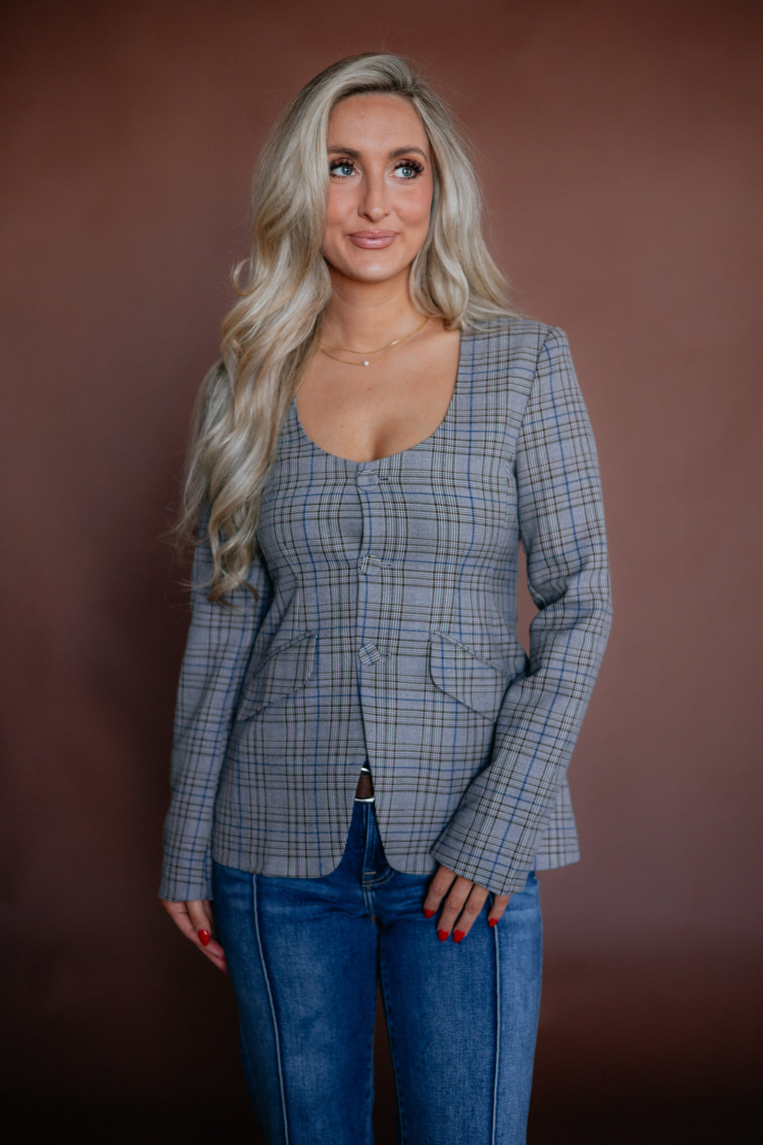 Raechel Plaid Blazer