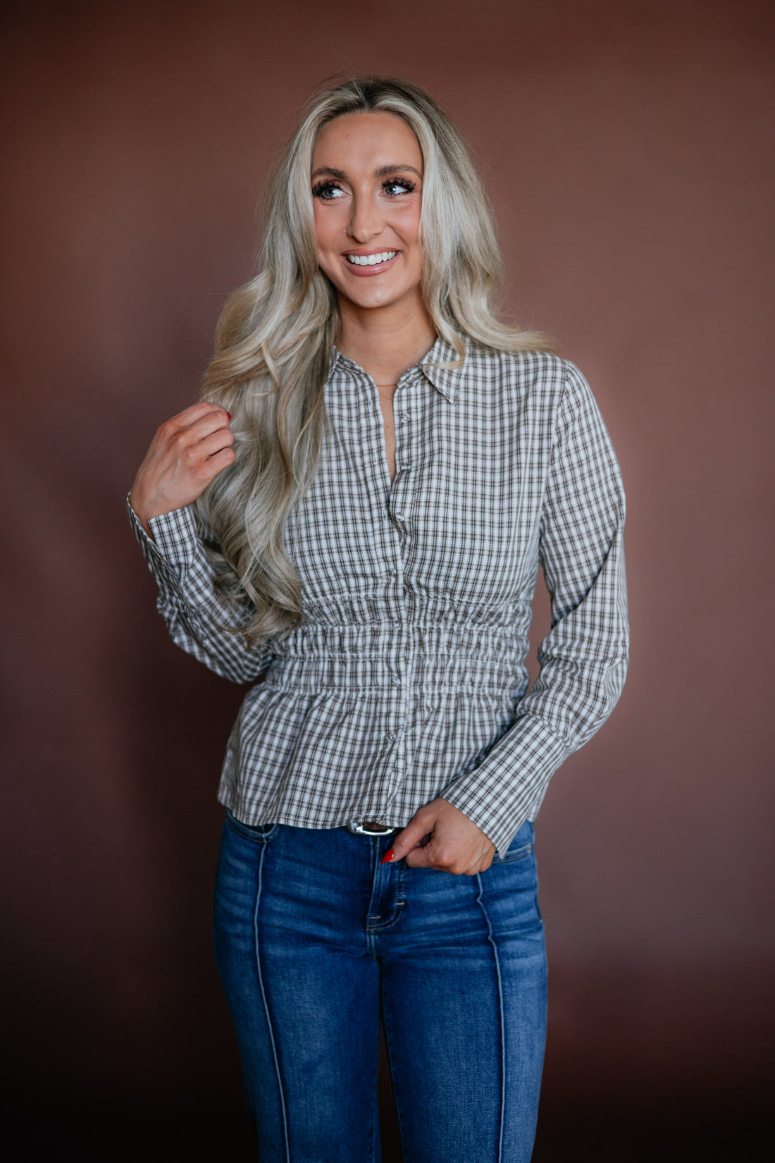 Julie Gingham Top