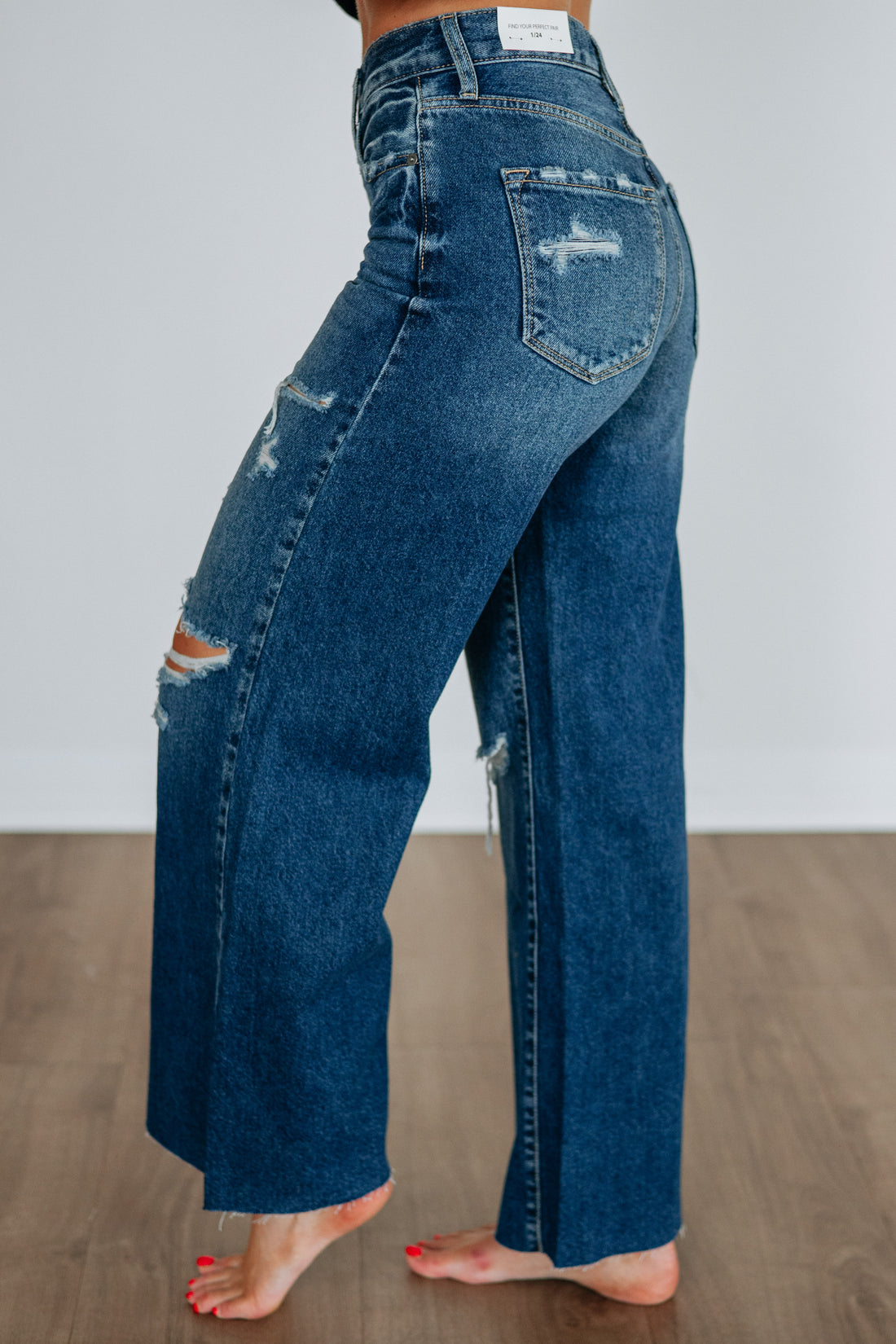 Paige Wide Leg Jeans - Dark Wash