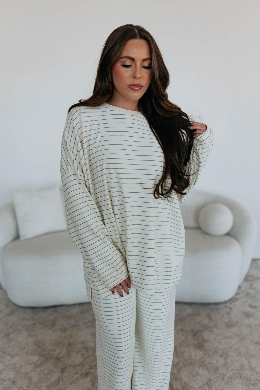 Cayla Striped Pants - Cream Mix