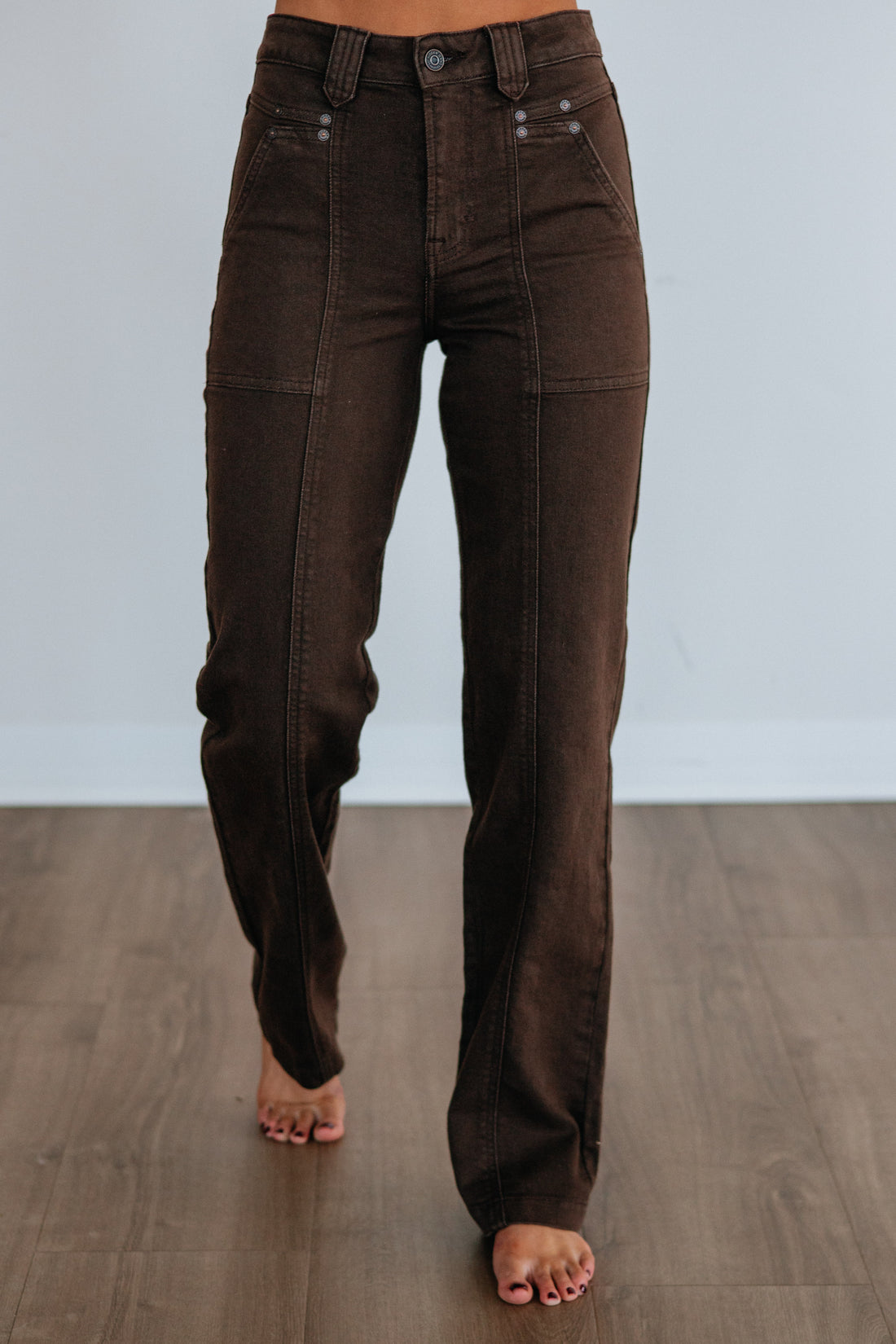 Ella Hidden Jeans - Coffee