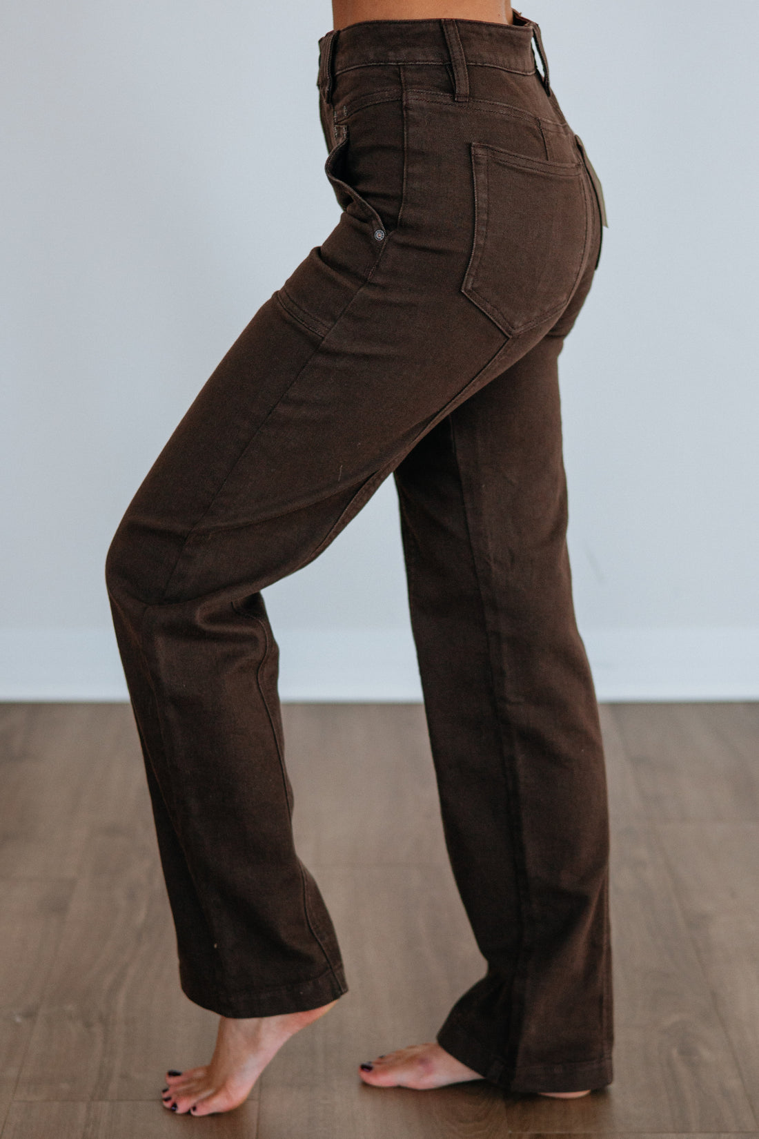 Ella Hidden Jeans - Coffee