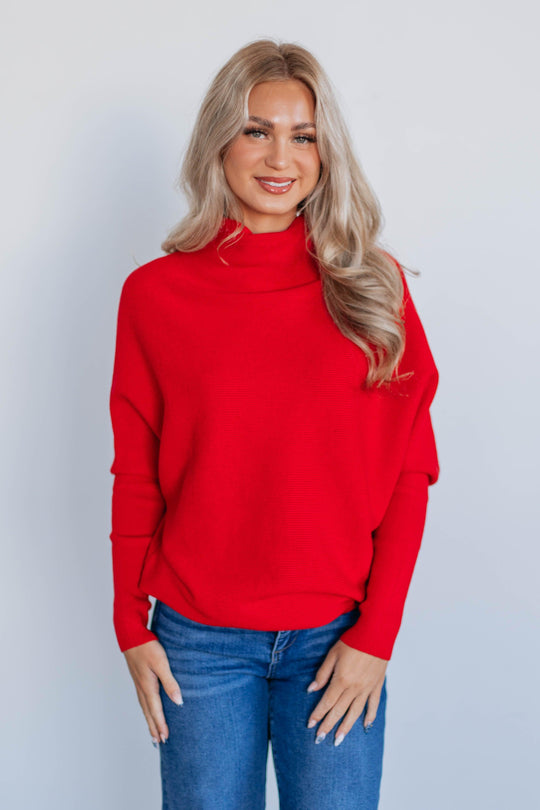 Gretchen Dolman Sweater - Ruby