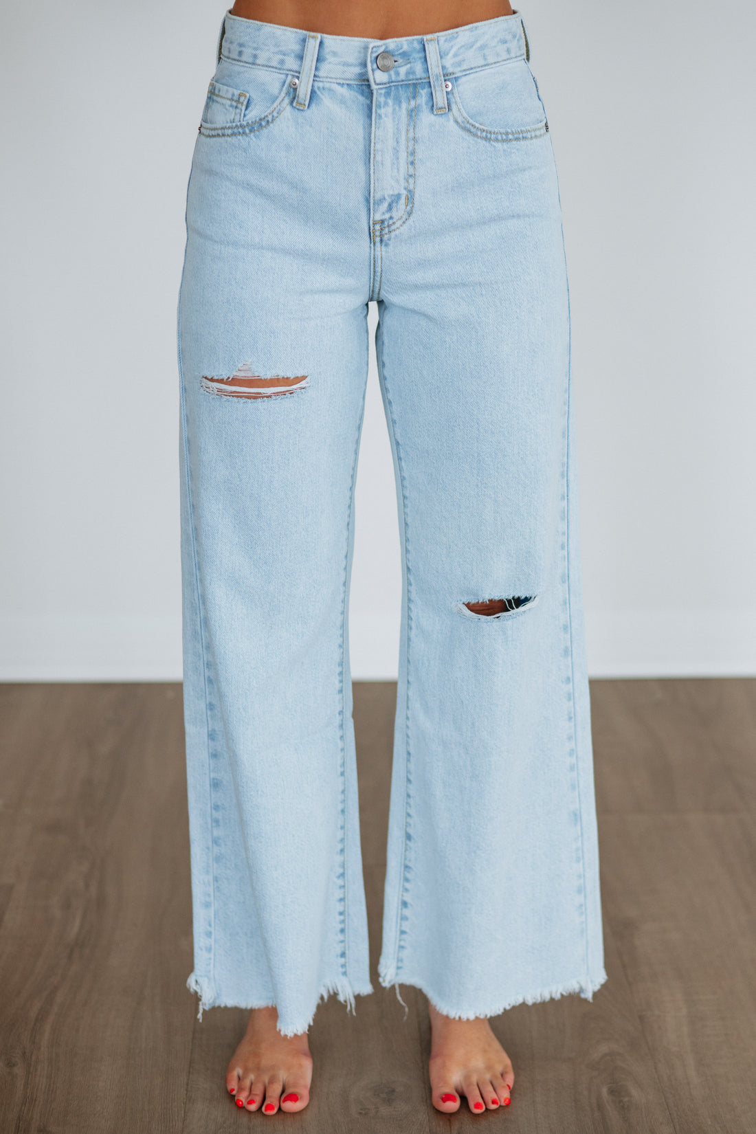 Paige Wide Leg Jeans - Light Wash