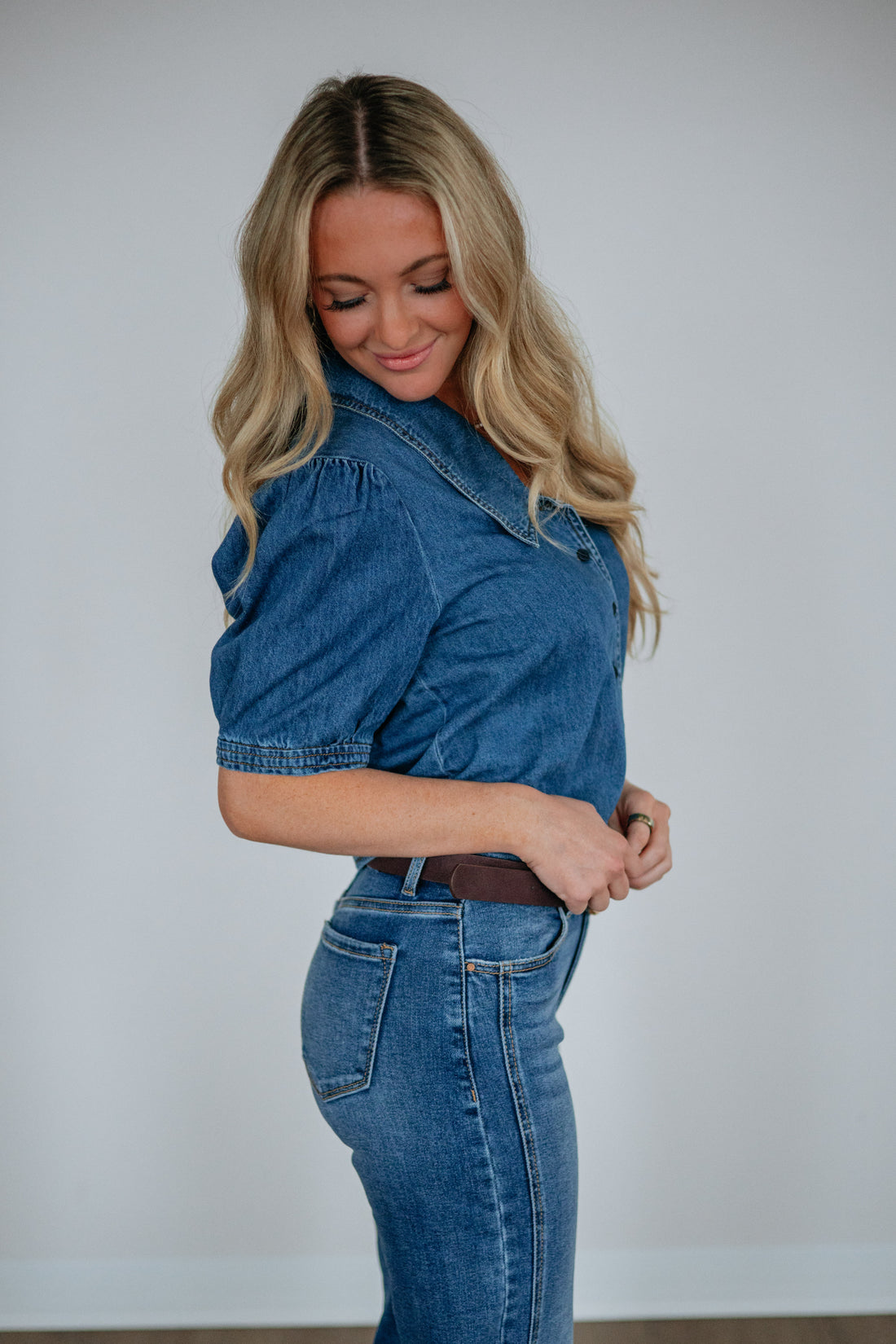 Matea Risen Denim Top