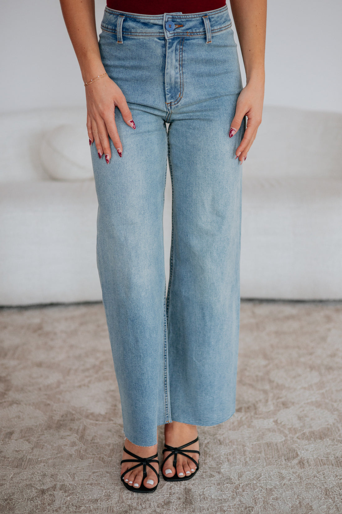Linsley Wide Leg Pants - Light Wash