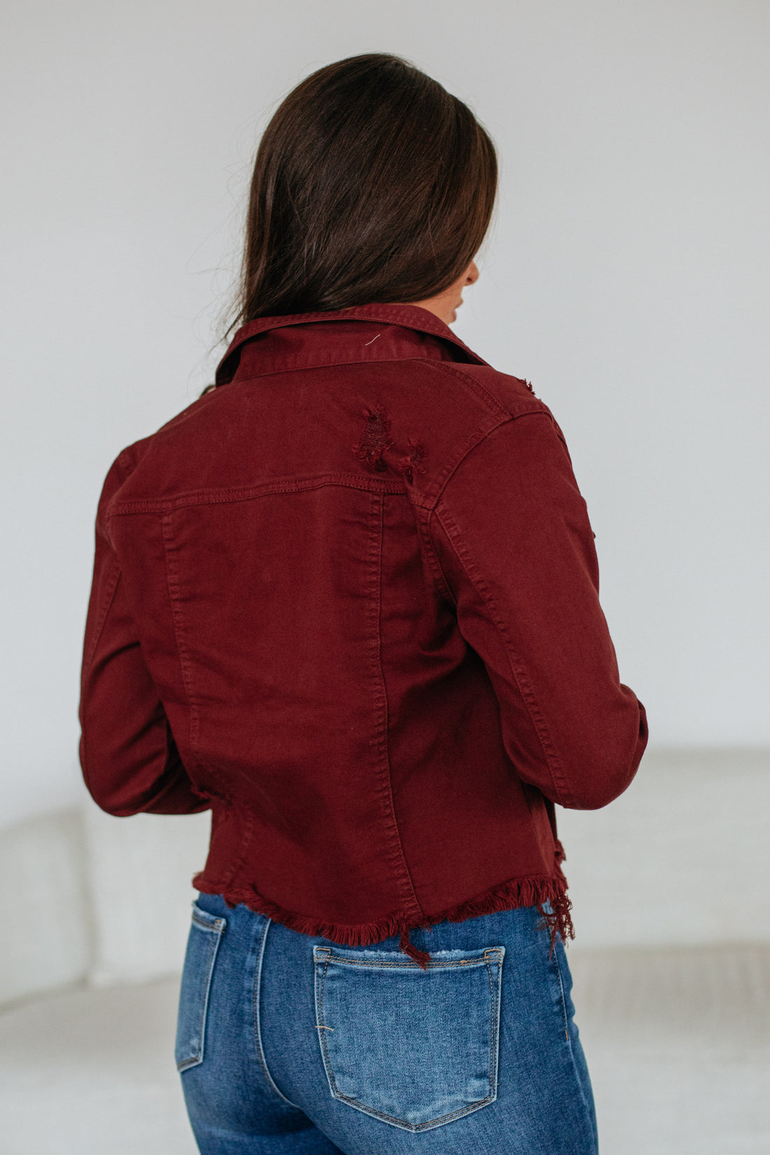Gemma Risen Denim Jacket - Mahogany