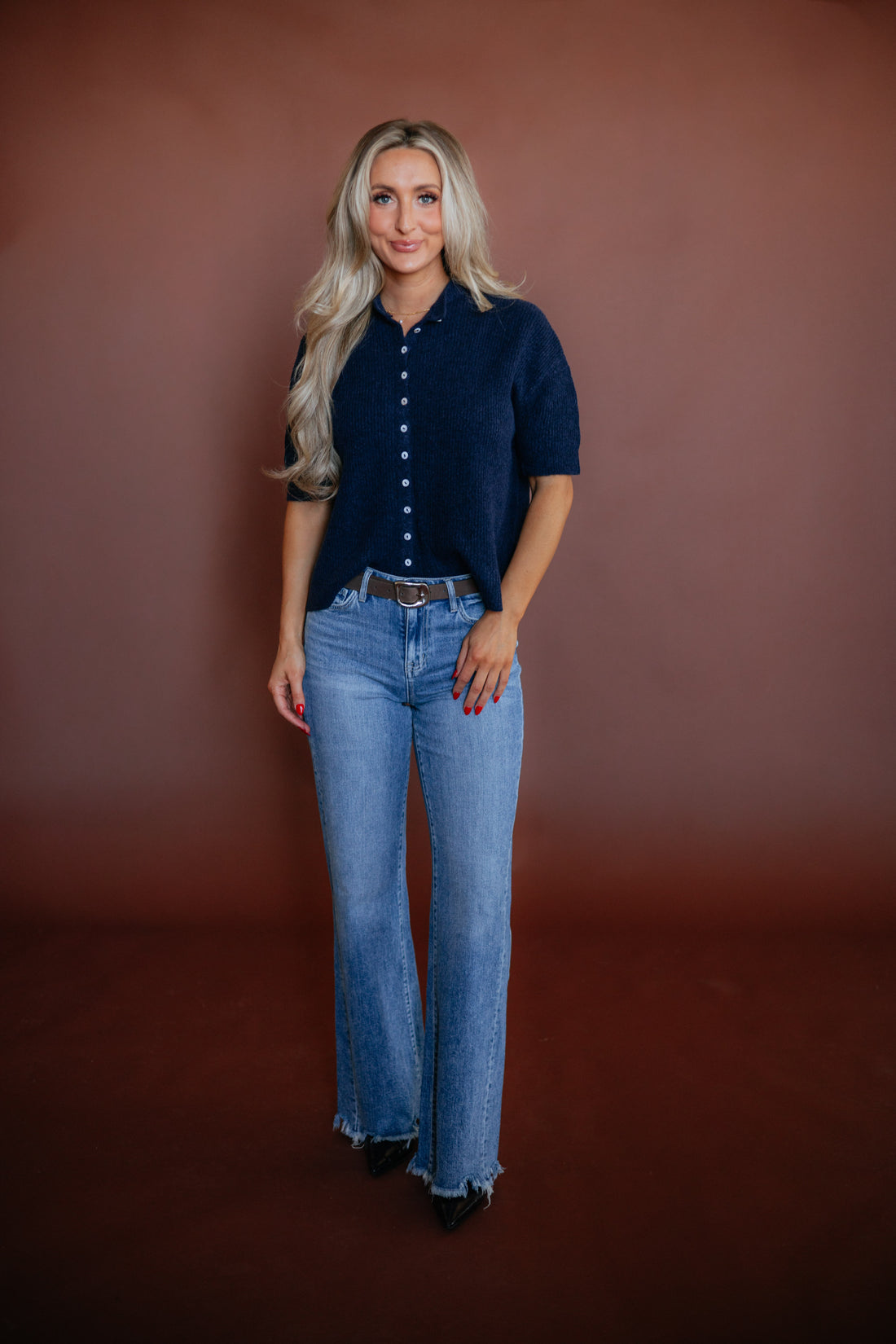 Auden Sweater Top - Navy