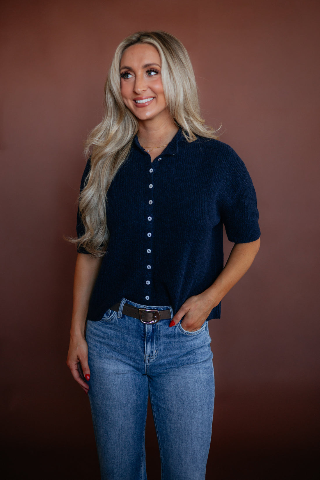 Auden Sweater Top - Navy