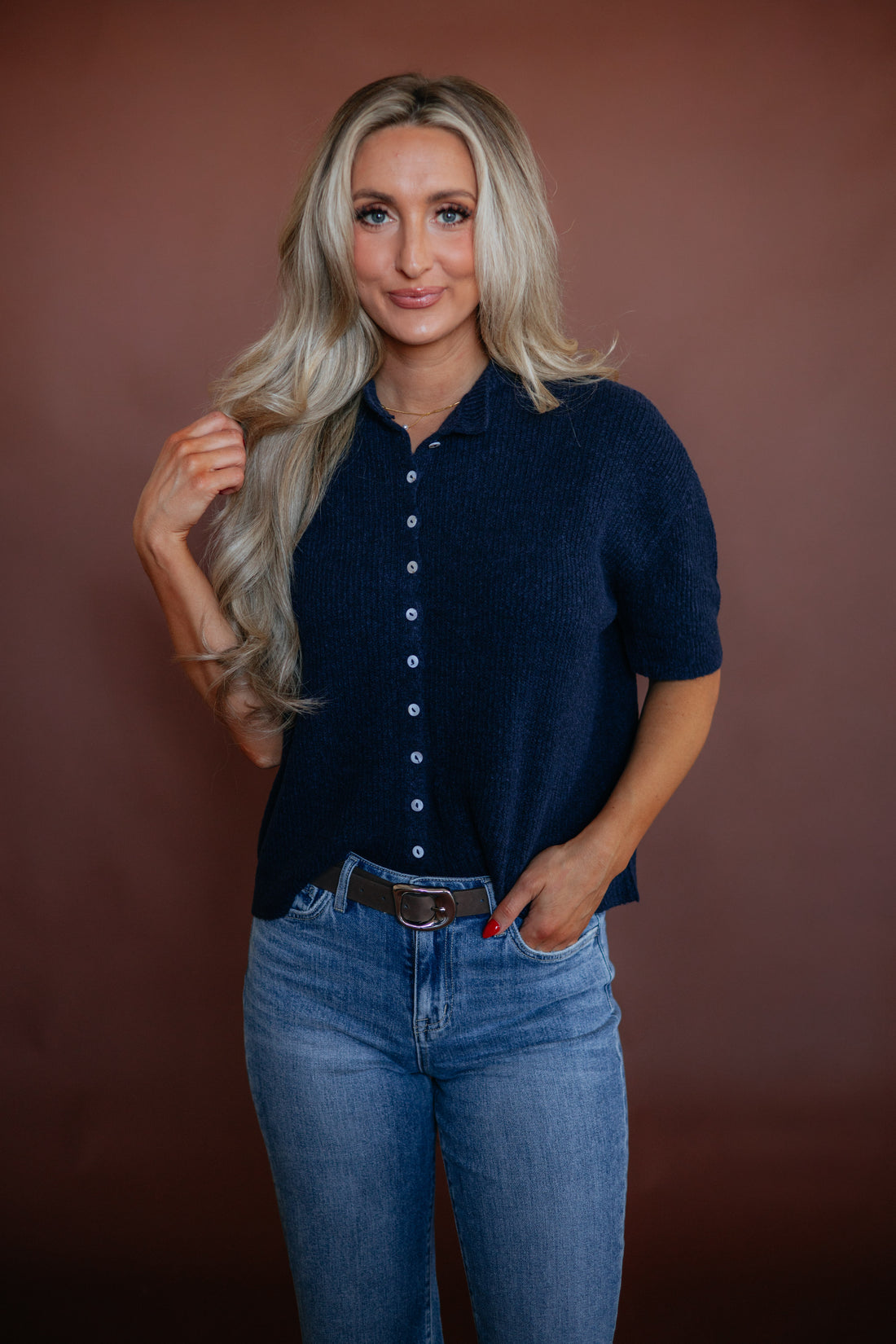 Auden Sweater Top - Navy