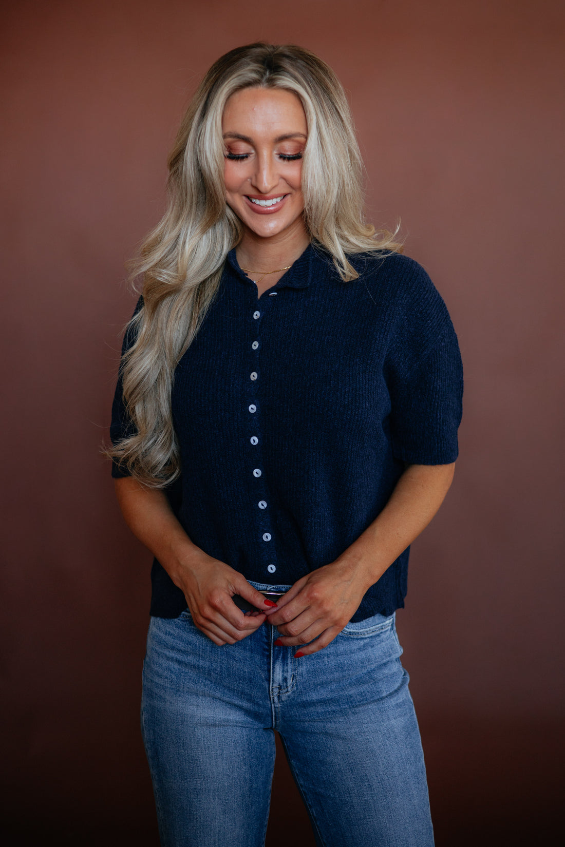 Auden Sweater Top - Navy