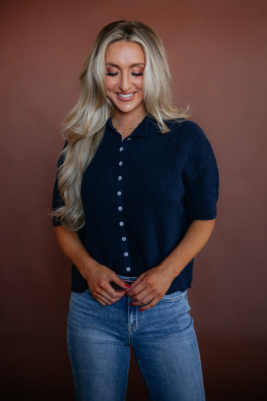 Auden Sweater Top - Navy