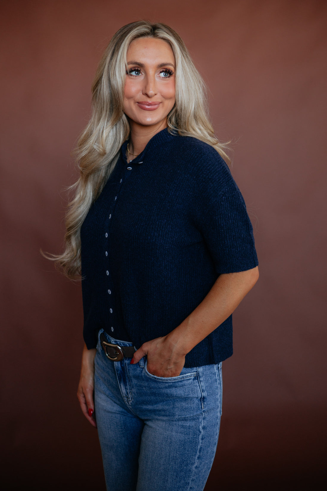 Auden Sweater Top - Navy