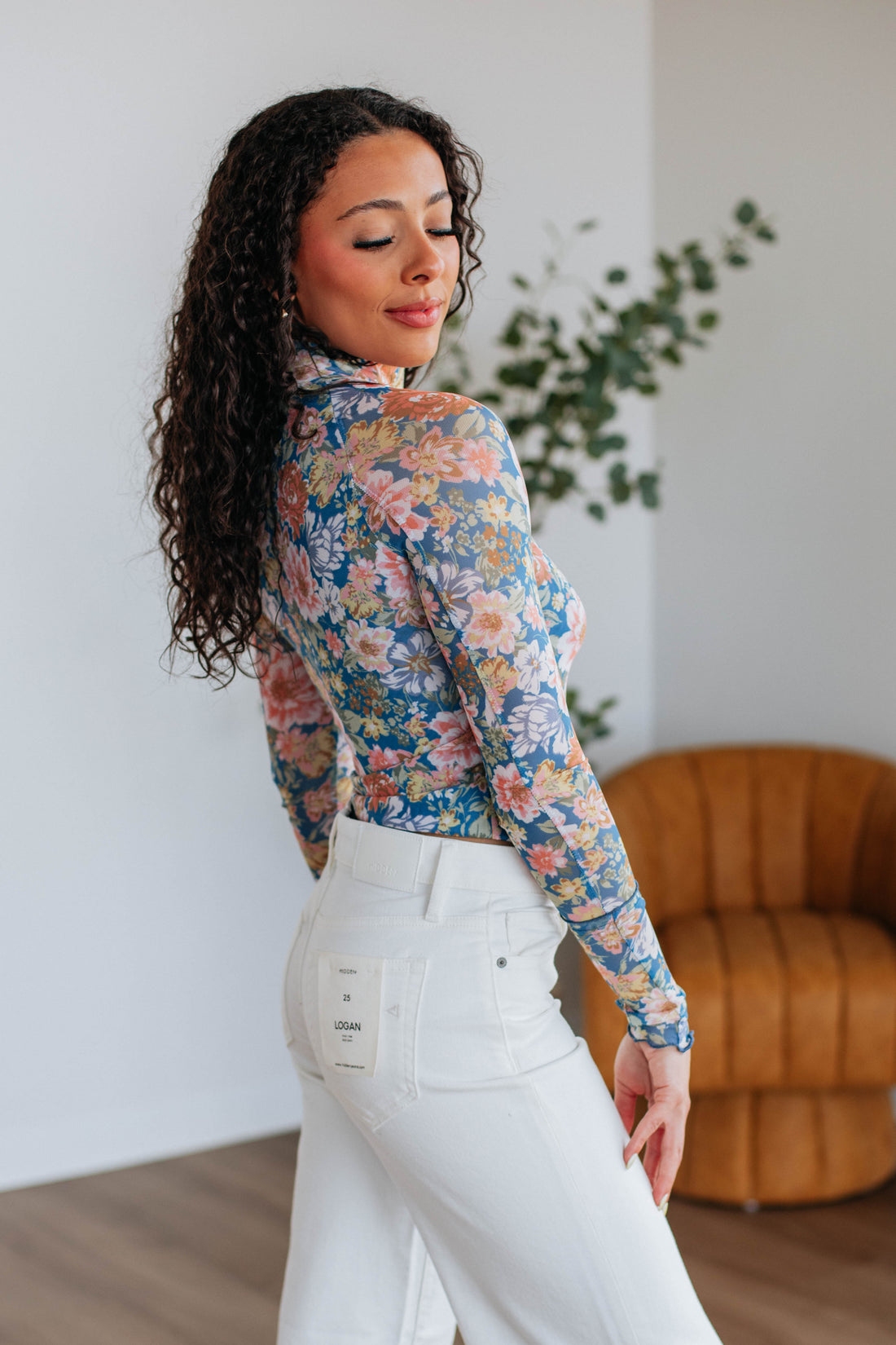 Zadie Floral Mesh Top