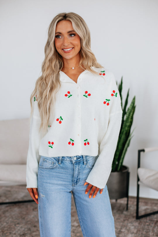Brooke Cherry Cardigan